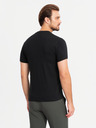 Ombre Clothing Dreifarbiges Herren-T-Shirt aus Baumwolle - weiß und marineblau V3 OM-TSCT-0174 Ombre Clothing