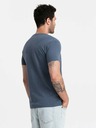 Ombre Clothing BASIC T-Shirt mit V-Ausschnitt aus klassischer Baumwolle - blau V18 OM-TSBS-0145 Ombre Clothing
