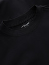 Ombre Clothing Herren T-Shirt LOOSE FIT Langarm mit Rundhalsausschnitt aus Baumwolle - schwarz V1 OM-LSBC-0129 Ombre Clothing