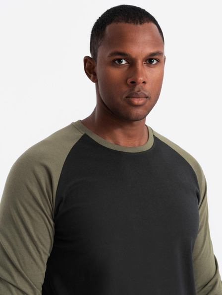 Ombre Clothing Bedrucktes langärmeliges Herren-T-Shirt - Schwarz V1 OM-LSPT-0119 Ombre Clothing