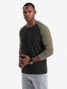 Ombre Clothing Bedrucktes langärmeliges Herren-T-Shirt - Schwarz V1 OM-LSPT-0119 Ombre Clothing