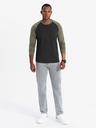 Ombre Clothing Bedrucktes langärmeliges Herren-T-Shirt - Schwarz V1 OM-LSPT-0119 Ombre Clothing