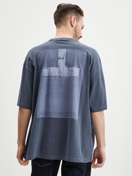 Tom Tailor Denim Dunkelblaues Herren-T-Shirt in Übergröße Tom Tailor Denim