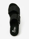 Rieker Schwarze Damen-Keilslipper Rieker