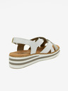 Rieker Silberne und weiße Damen-Sandalen Rieker