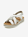 Rieker Silberne und weiße Damen-Sandalen Rieker