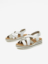 Rieker Silberne und weiße Damen-Sandalen Rieker