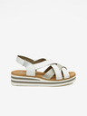 Rieker Silberne und weiße Damen-Sandalen Rieker