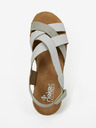 Rieker Silberne und weiße Damen-Sandalen Rieker