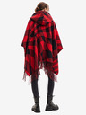 Desigual Desigual Checkys Arenal/Zipper schwarz-rot karierter Poncho für Damen