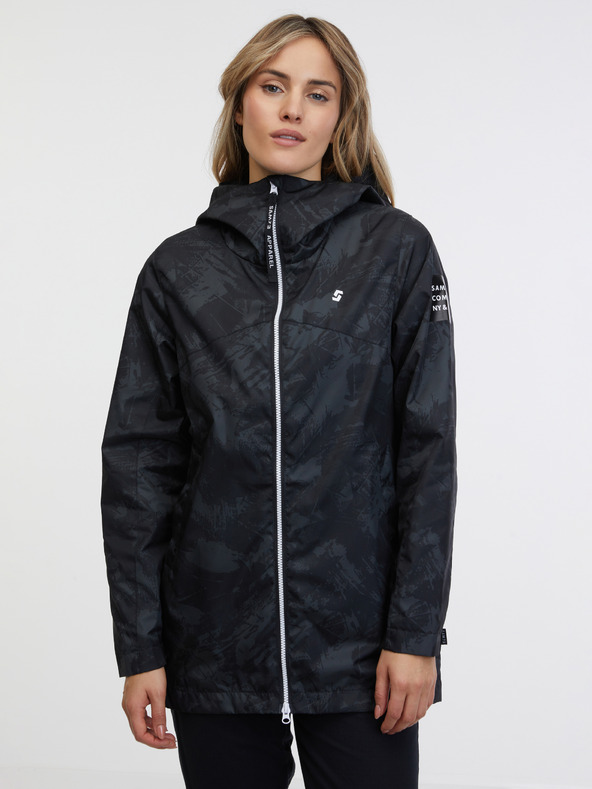 Sam 73 Schwarzer gemusterter Damen-Parka SAM 73 Alexia