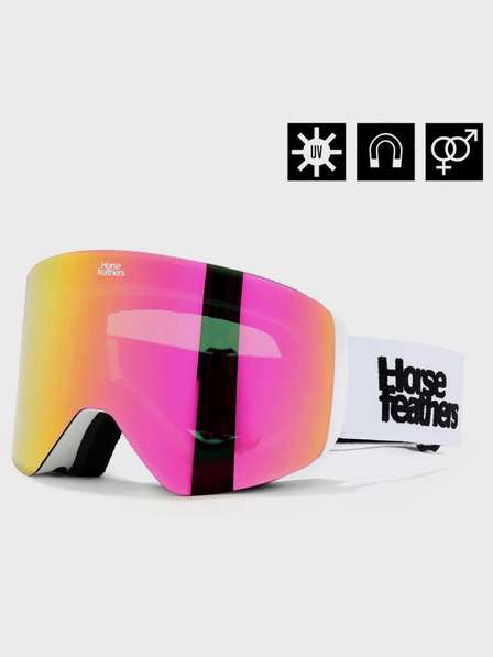 Horsefeathers Snowboard-Schutzbrille Colt - weiß/verspiegelt rosa HORSEFEATHERS
