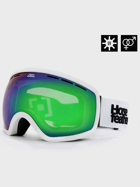 Horsefeathers Snowboardbrille Knox - weiß/spiegelgrün HORSEFEATHERS