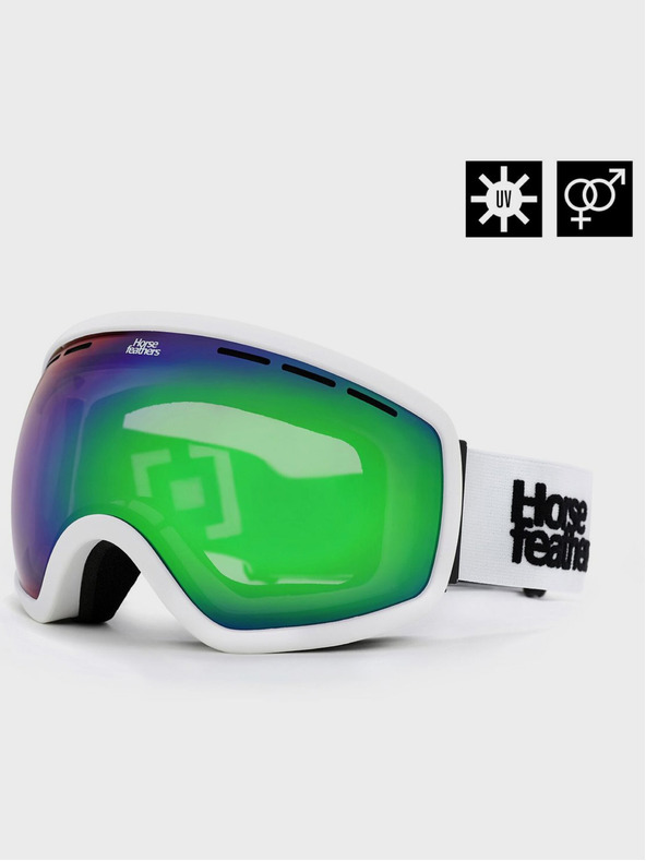 Horsefeathers Snowboardbrille Knox - weiß/spiegelgrün HORSEFEATHERS