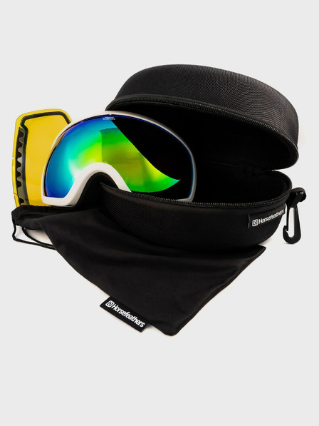 Horsefeathers Snowboardbrille Knox - weiß/spiegelgrün HORSEFEATHERS