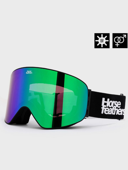 Horsefeathers Snowboard-Schutzbrille Edmond - schwarz/grün verspiegelt HORSEFEATHERS