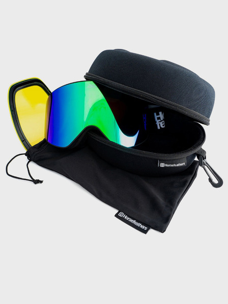 Horsefeathers Snowboard-Schutzbrille Edmond - schwarz/grün verspiegelt HORSEFEATHERS