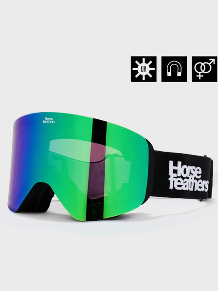 Horsefeathers Snowboard-Schutzbrille Colt - schwarz/spiegelgrün HORSEFEATHERS