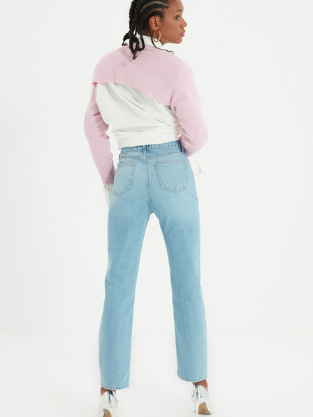 Trendyol Hellblaue Mom Fit Jeans mit Ripped-Effekt Trendyol