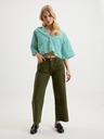 Noisy May Dunkelgrüne Damenjeans mit weitem Bein Noisy May Amanda