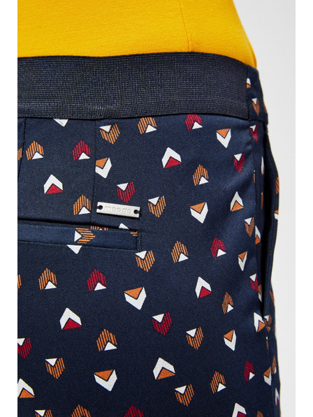 Moodo Dunkelblaue gemusterte Damenhose Moodo