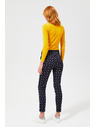 Moodo Dunkelblaue gemusterte Damenhose Moodo