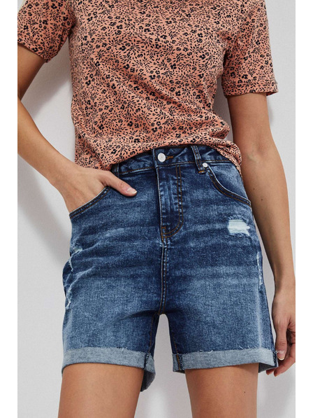 Moodo Blaue Damen Denim Shorts Moodo