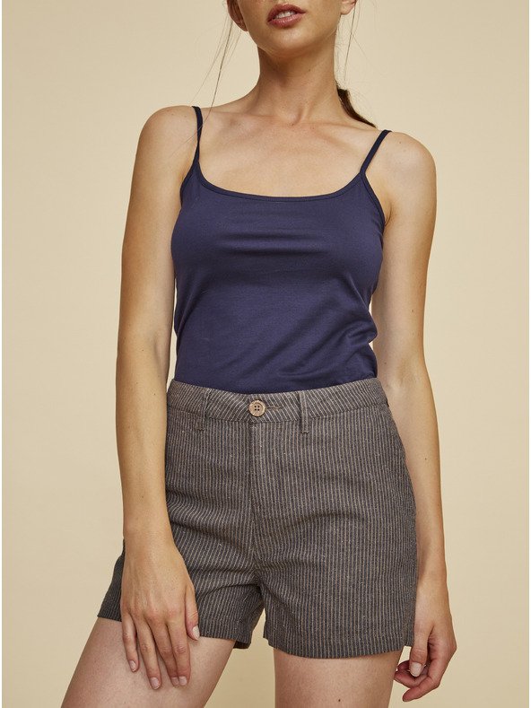 ZOOT.lab Beige gestreifte Damenshorts mit Leinen ZOOT.lab Jade