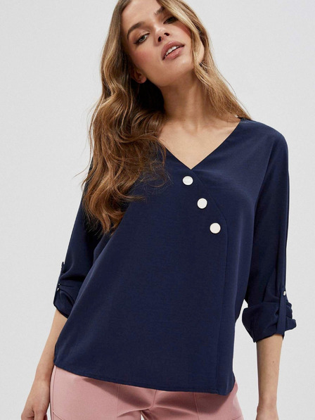 Moodo Dunkelblaue Damenbluse Moodo