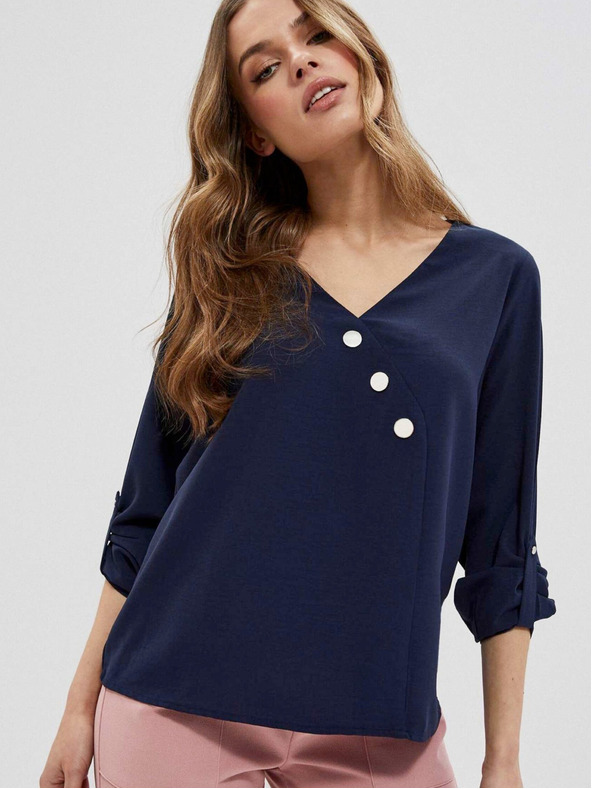 Moodo Dunkelblaue Damenbluse Moodo