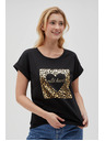 Moodo Damen-Schwarzes T-Shirt Moodo