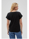 Moodo Damen-Schwarzes T-Shirt Moodo