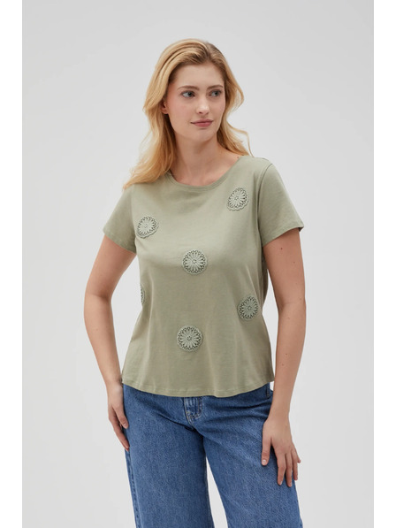 Moodo Damen-Olivfarbenes T-Shirt Moodo