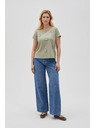 Moodo Damen-Olivfarbenes T-Shirt Moodo