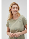 Moodo Damen-Olivfarbenes T-Shirt Moodo