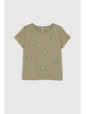 Moodo Damen-Olivfarbenes T-Shirt Moodo