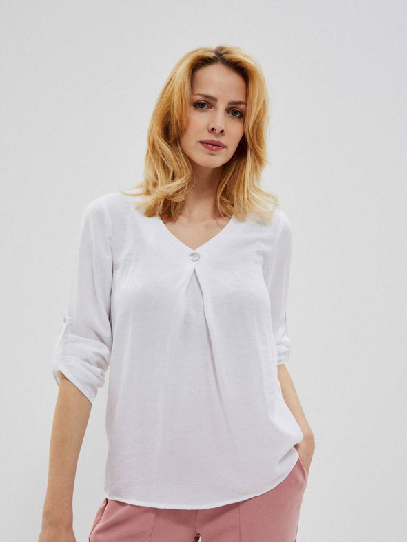 Moodo Weiß Damen Bluse Moodo