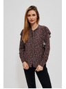 Moodo Braune Damenbluse mit Blumenmuster Moodo