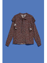 Moodo Braune Damenbluse mit Blumenmuster Moodo