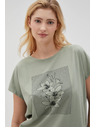 Moodo Damen-Olivfarbenes T-Shirt Moodo