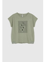 Moodo Damen-Olivfarbenes T-Shirt Moodo
