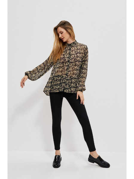 Moodo Beige und schwarz gemustertes Damenshirt Moodo