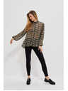 Moodo Beige und schwarz gemustertes Damenshirt Moodo