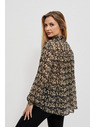 Moodo Beige und schwarz gemustertes Damenshirt Moodo