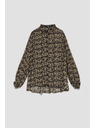 Moodo Beige und schwarz gemustertes Damenshirt Moodo