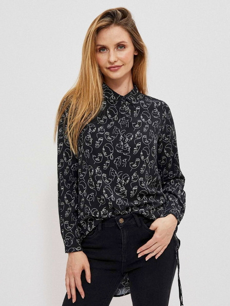 Moodo Schwarzes Moodo gemustertes Damen-Shirt