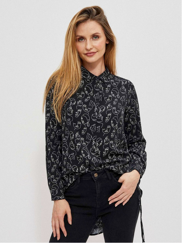 Moodo Schwarzes Moodo gemustertes Damen-Shirt