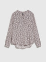 Moodo Moodo weiß-grau gemustertes Damen-Shirt