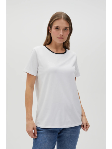 Moodo Damen-Weißes T-Shirt Moodo