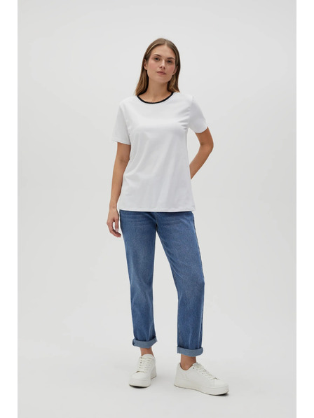 Moodo Damen-Weißes T-Shirt Moodo